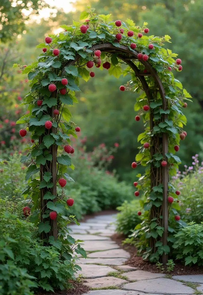 30 Patio Trellis Ideas That Add Privacy and Charm - 24. Trellis with Climbing Berries