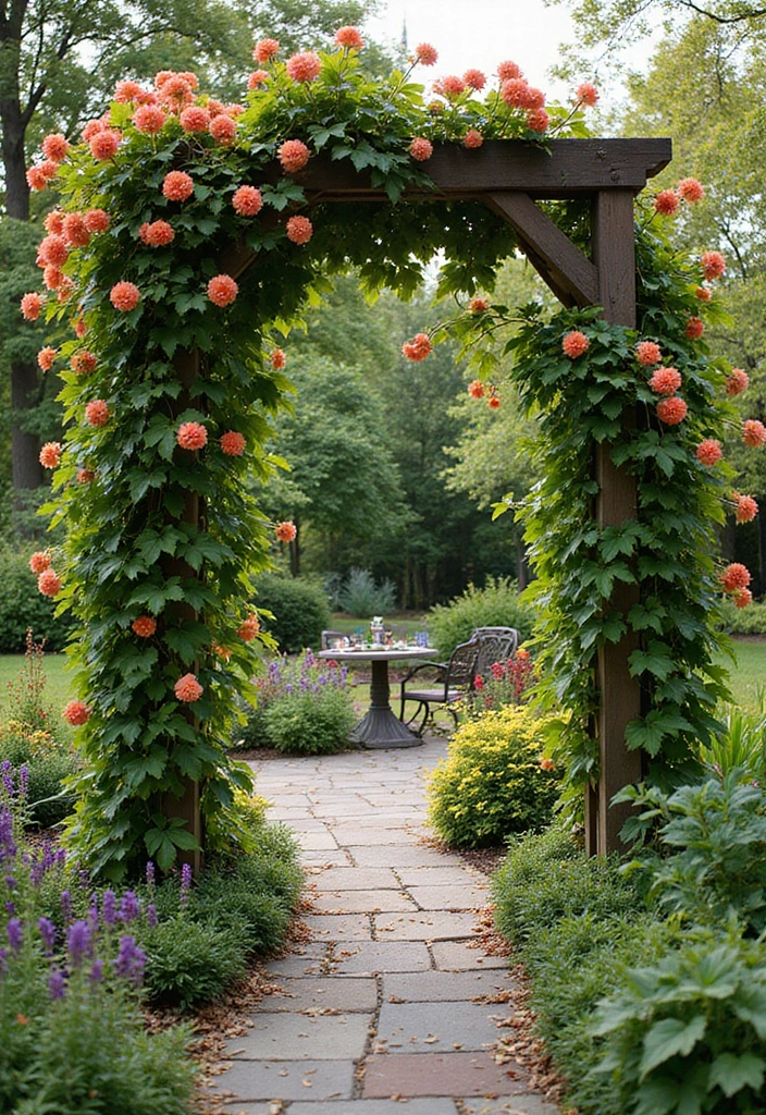 30 Patio Trellis Ideas That Add Privacy and Charm - 25. Trellis with Seasonal Vines