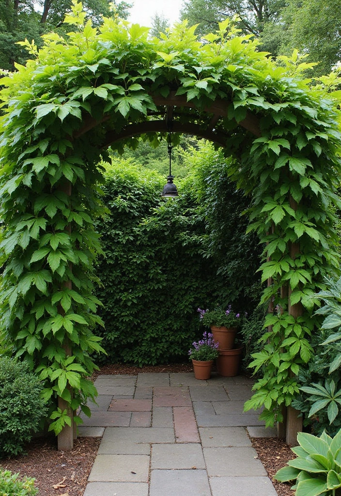 30 Patio Trellis Ideas That Add Privacy and Charm - 26. Trellis with Climbing Foliage