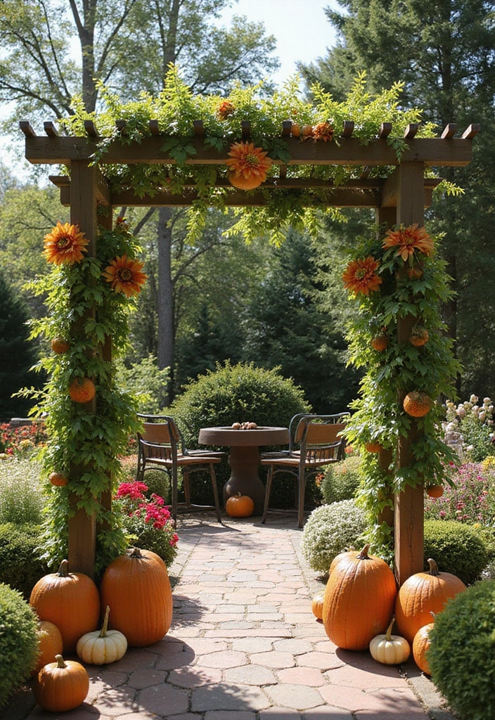30 Patio Trellis Ideas That Add Privacy and Charm - 28. Trellis with Seasonal Decor