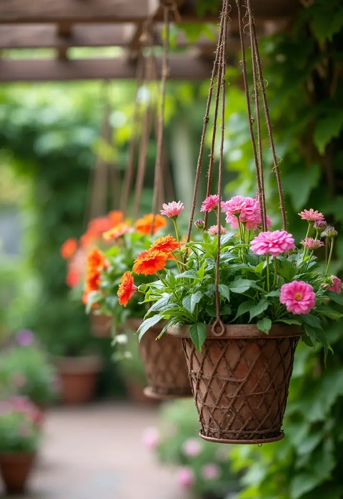 30 Patio Trellis Ideas That Add Privacy and Charm - 7. Hanging Trellis Planters