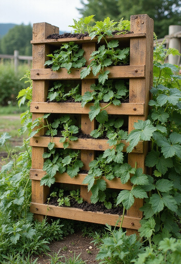 30 Pea Trellis Ideas to Support a Thriving Garden - 16. Pallet Vertical Garden