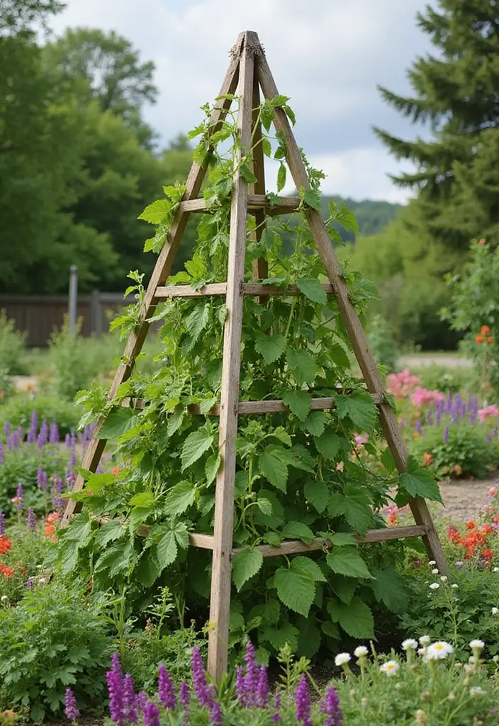 30 Pea Trellis Ideas to Support a Thriving Garden - 22. Fun Garden Pyramid