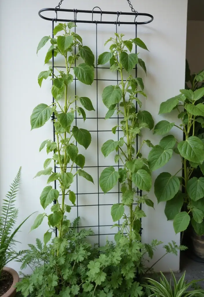 30 Pea Trellis Ideas to Support a Thriving Garden - 24. Tension Wire Trellis