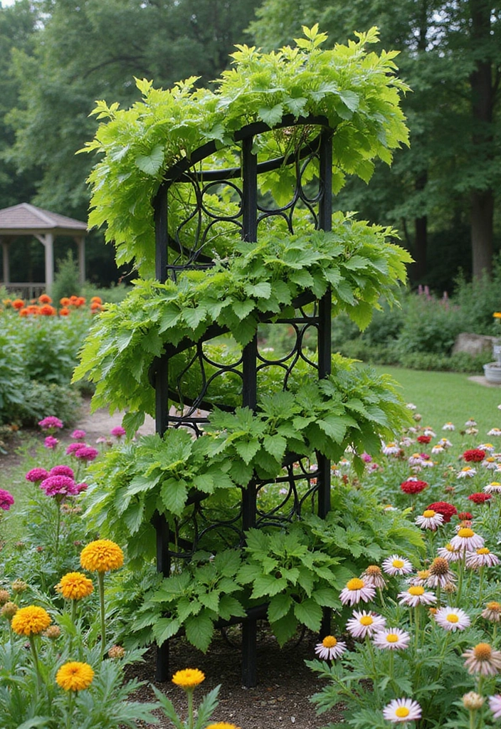 30 Pea Trellis Ideas to Support a Thriving Garden - 26. Spiral Trellis