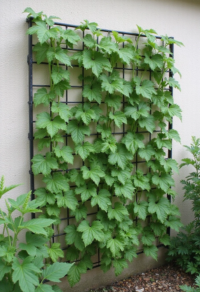 30 Pea Trellis Ideas to Support a Thriving Garden - 28. Vertical Gardening Grid