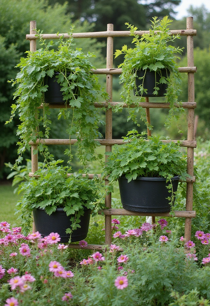 30 Pea Trellis Ideas to Support a Thriving Garden - 29. Trellis with Planter Boxes