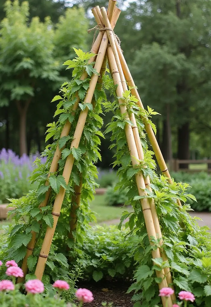30 Pea Trellis Ideas to Support a Thriving Garden - 3. DIY Bamboo Teepee