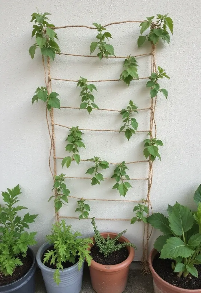 30 Pea Trellis Ideas to Support a Thriving Garden - 6. Creative String Support