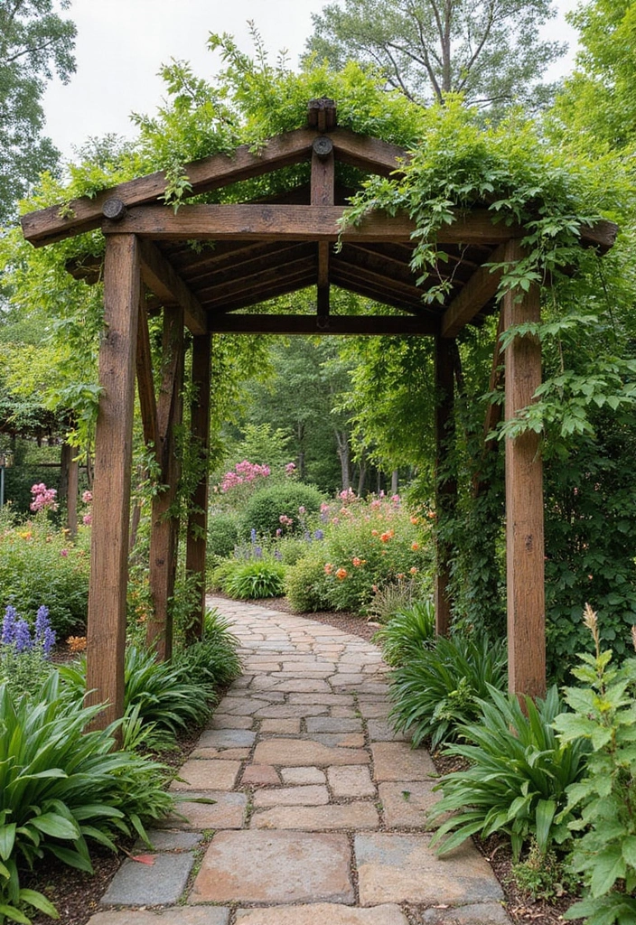 30 Pergola Trellis Ideas That Blend Shade and Style 113 30 Pergola Trellis Ideas That Blend Shade and Style - 17. Pergola with Reclaimed Wood