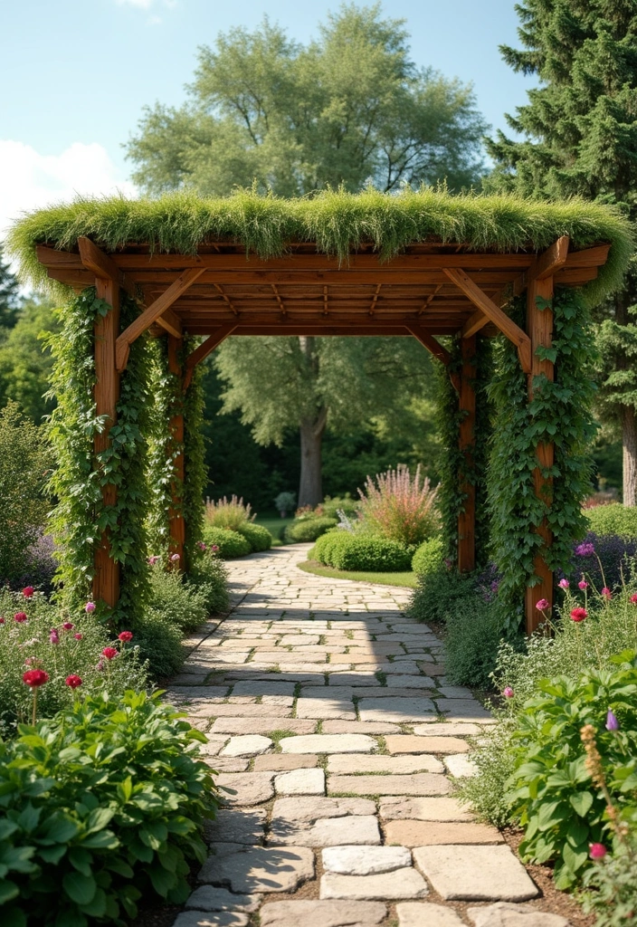 30 Pergola Trellis Ideas That Blend Shade and Style 141 30 Pergola Trellis Ideas That Blend Shade and Style - 21. Pergola with a Grass Roof