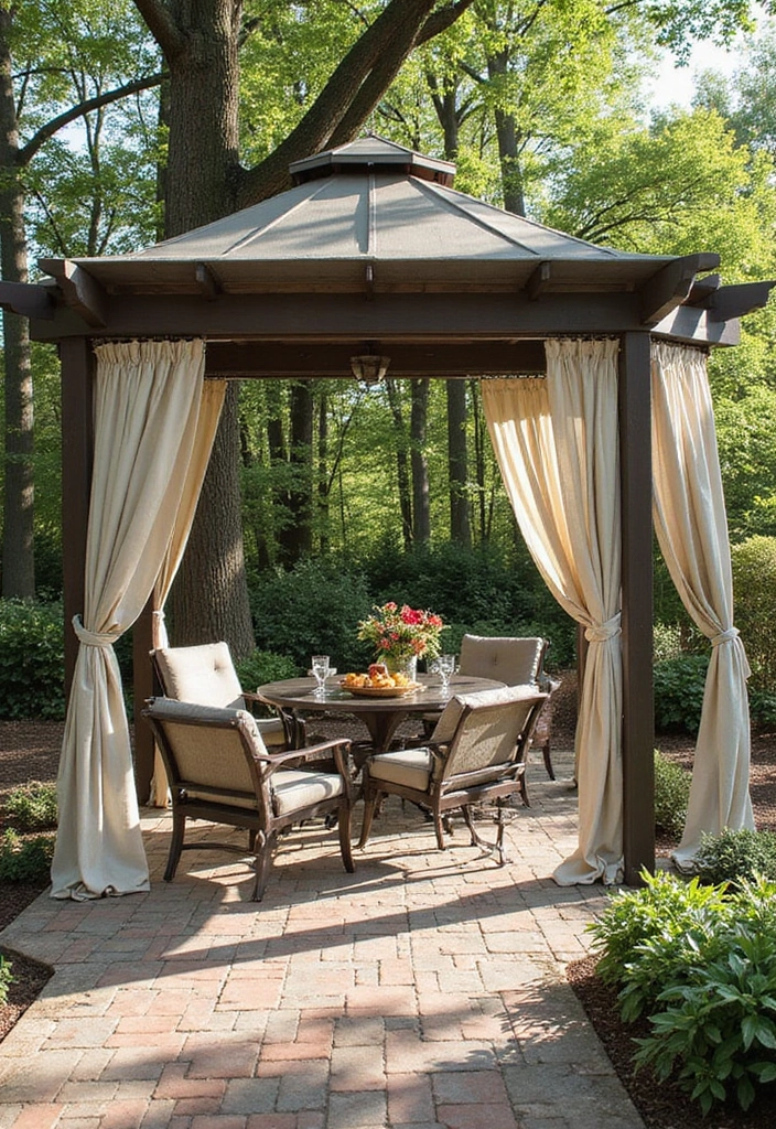 30 Pergola Trellis Ideas That Blend Shade and Style 190 30 Pergola Trellis Ideas That Blend Shade and Style - 28. Pergola with Built-in Shade Curtains