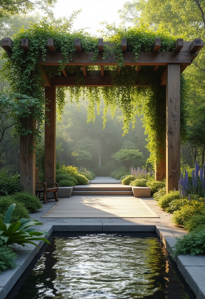 30 Pergola Trellis Ideas That Blend Shade and Style 29 30 Pergola Trellis Ideas That Blend Shade and Style - 5. Zen-inspired Pergola for Meditation Spaces