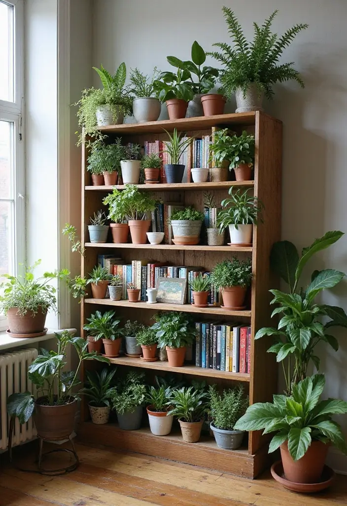 30 Planter Ideas to Elevate Your Outdoor and Indoor Spaces - 17. Bookshelf Planters