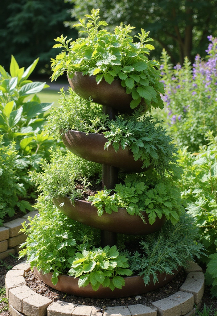 30 Planter Ideas to Elevate Your Outdoor and Indoor Spaces - 27. Herb Spiral