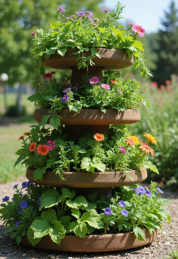 30 Planter Ideas to Elevate Your Outdoor and Indoor Spaces - 3. Vertical Garden Towers