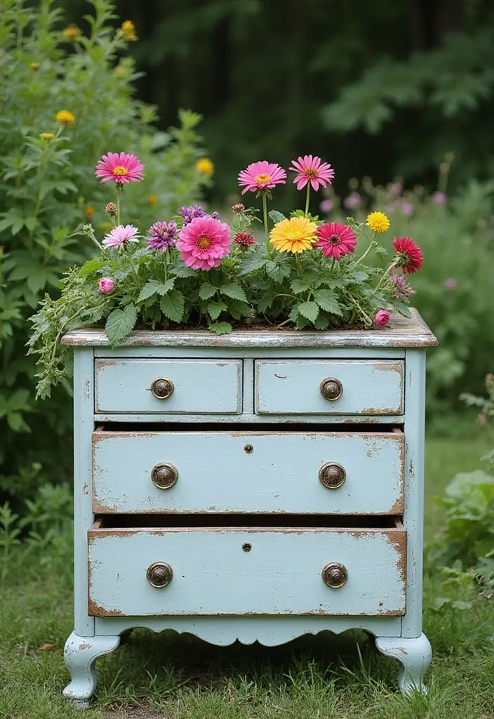 30 Planter Ideas to Elevate Your Outdoor and Indoor Spaces - 6. Repurposed Furniture Planters