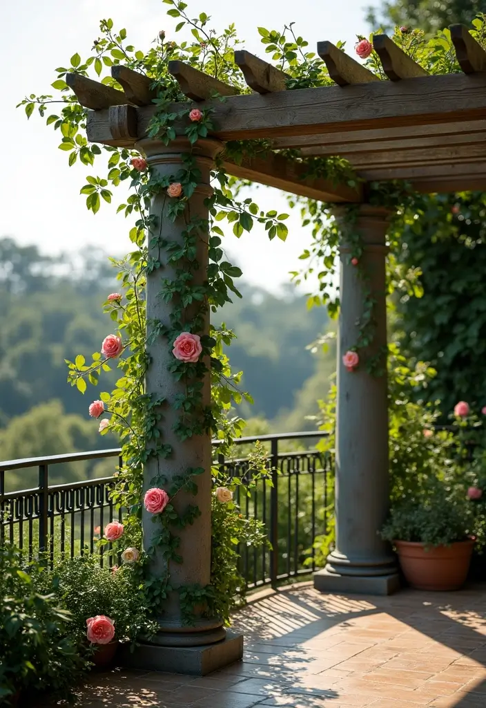 30 Pot Trellis Ideas Perfect for Small Gardens or Balconies - 12. Column Trellis