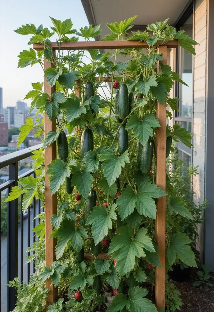 30 Pot Trellis Ideas Perfect for Small Gardens or Balconies - 15. Trellis with Edible Plants