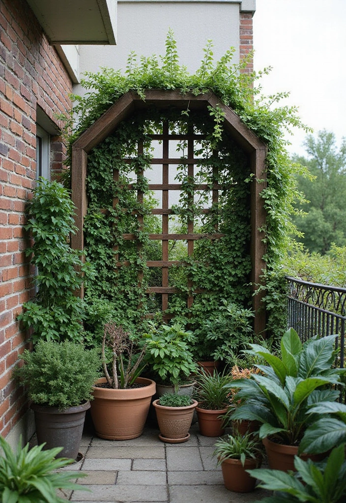 30 Pot Trellis Ideas Perfect for Small Gardens or Balconies - 23. Hexagonal Trellis