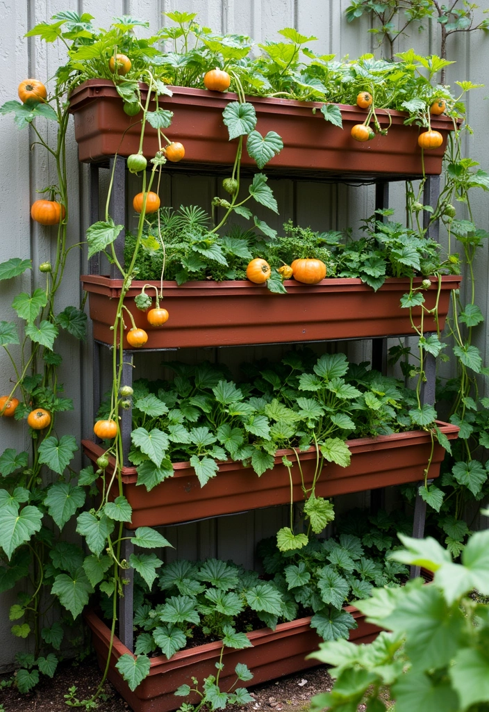 30 Pumpkin Trellis Ideas to Save Space and Grow Big 60 30 Pumpkin Trellis Ideas to Save Space and Grow Big - 10. Multi-Layered Trellis