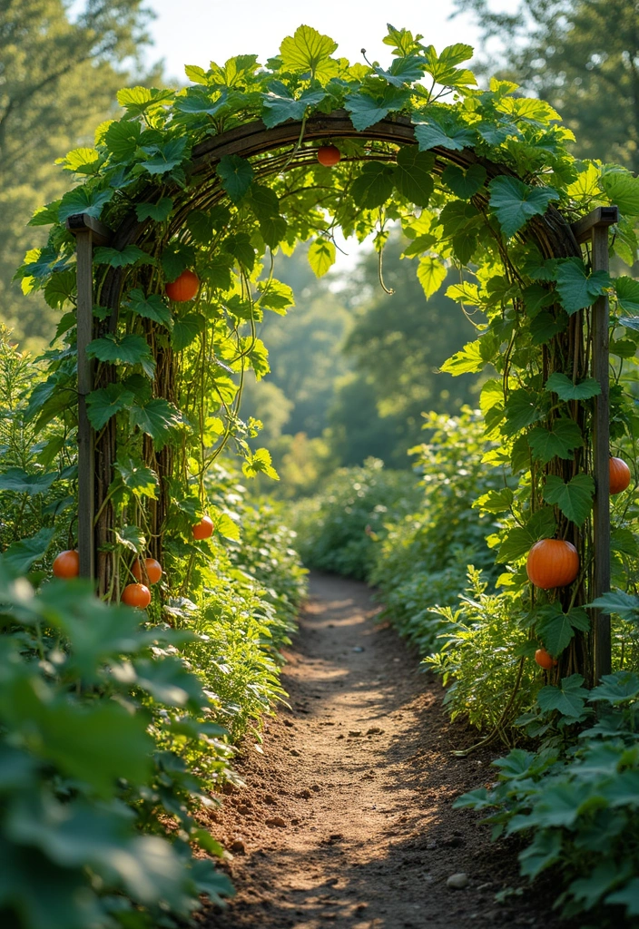30 Pumpkin Trellis Ideas to Save Space and Grow Big 65 30 Pumpkin Trellis Ideas to Save Space and Grow Big - 11. Sunshade Trellis
