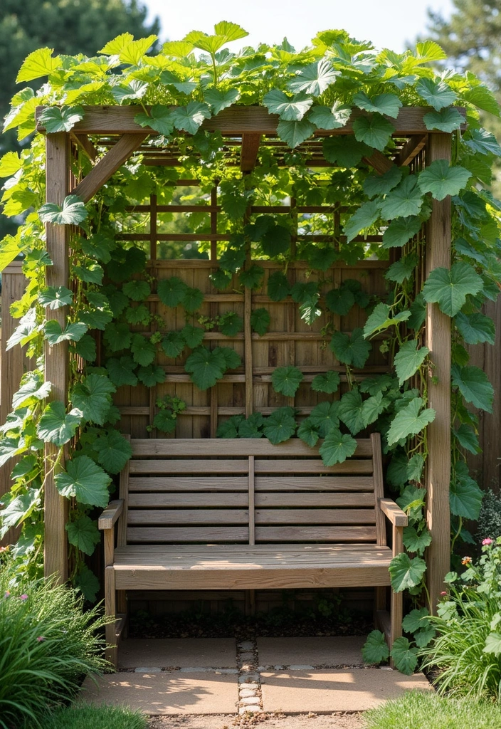 30 Pumpkin Trellis Ideas to Save Space and Grow Big 181 30 Pumpkin Trellis Ideas to Save Space and Grow Big - 29. Multi-Function Trellis