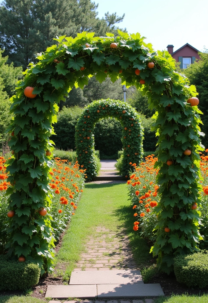 30 Pumpkin Trellis Ideas to Save Space and Grow Big 55 30 Pumpkin Trellis Ideas to Save Space and Grow Big - 9. Circular Trellis