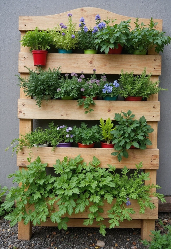 30 Rustic Trellis Ideas with Country Garden Charm - 10. Vertical Pallet Garden Trellis