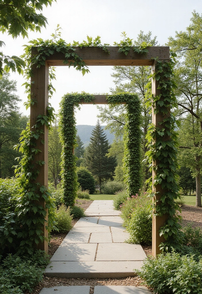 30 Rustic Trellis Ideas with Country Garden Charm - 13. Minimalist Wooden Trellis