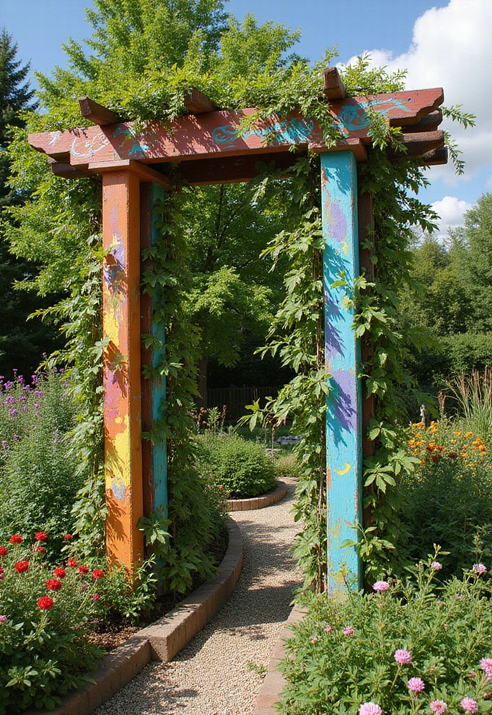 30 Rustic Trellis Ideas with Country Garden Charm - 20. Painted Trellis Design