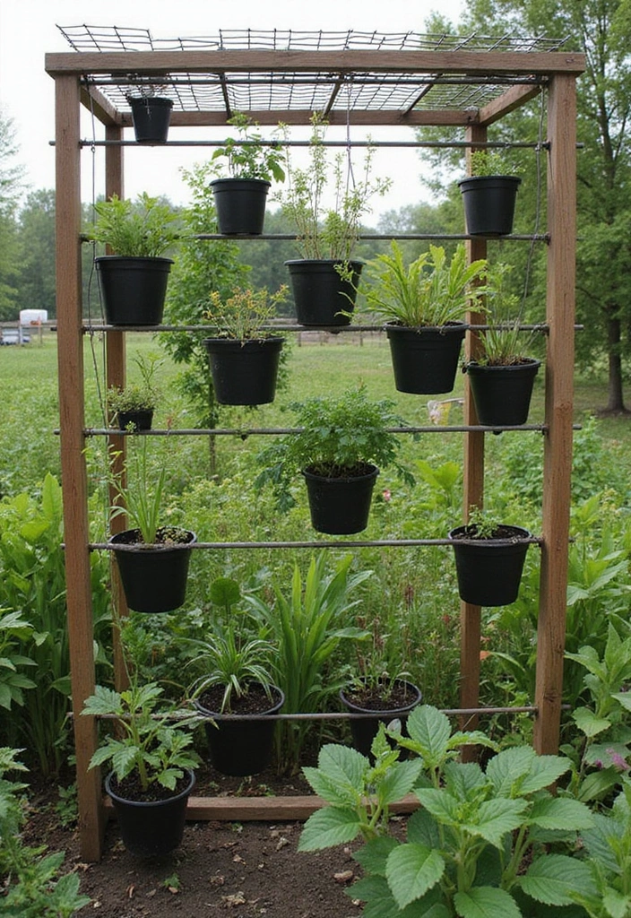 30 Rustic Trellis Ideas with Country Garden Charm - 22. Trellis with Vertical Planting Stations
