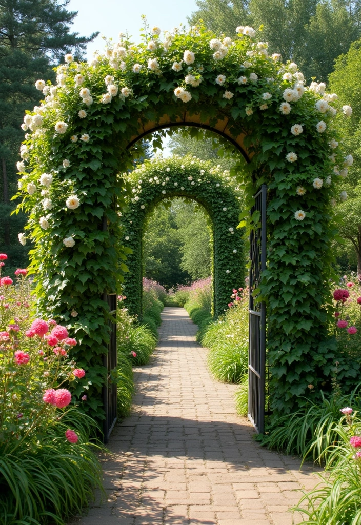 30 Rustic Trellis Ideas with Country Garden Charm - 4. Arched Garden Trellis