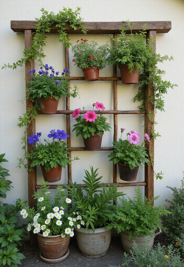30 Rustic Trellis Ideas with Country Garden Charm - 8. Rustic Frame Trellis