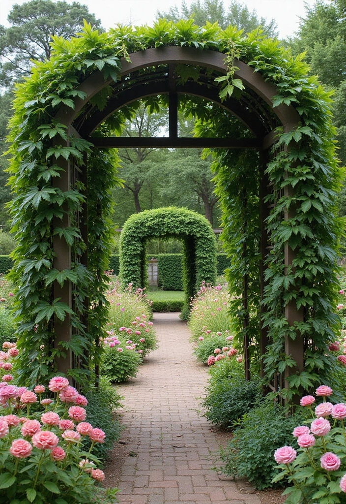 30 Rustic Trellis Ideas with Country Garden Charm - 9. Garden Arbor Trellis