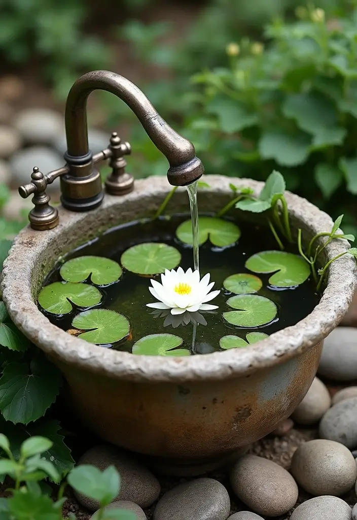 30 Sink Planter Ideas That Turn Vintage Finds into Decor - 10. Sink Pond Planter