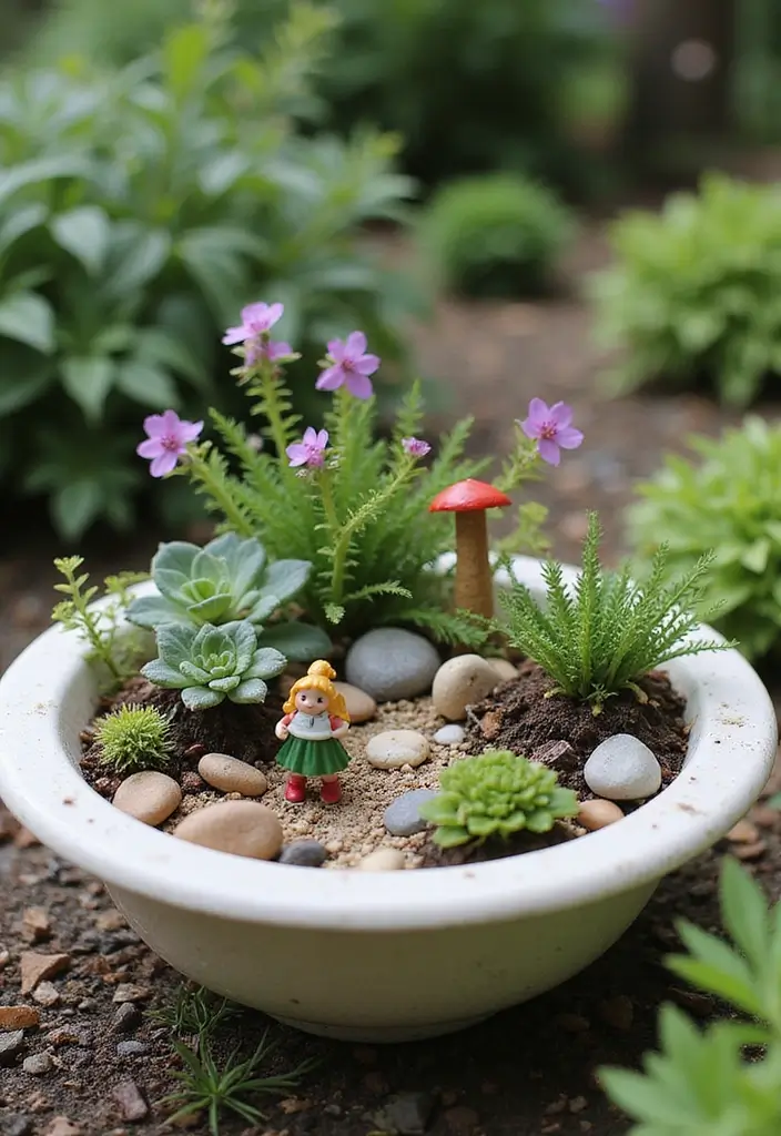 30 Sink Planter Ideas That Turn Vintage Finds into Decor - 19. Sink Planter with Fairy Garden