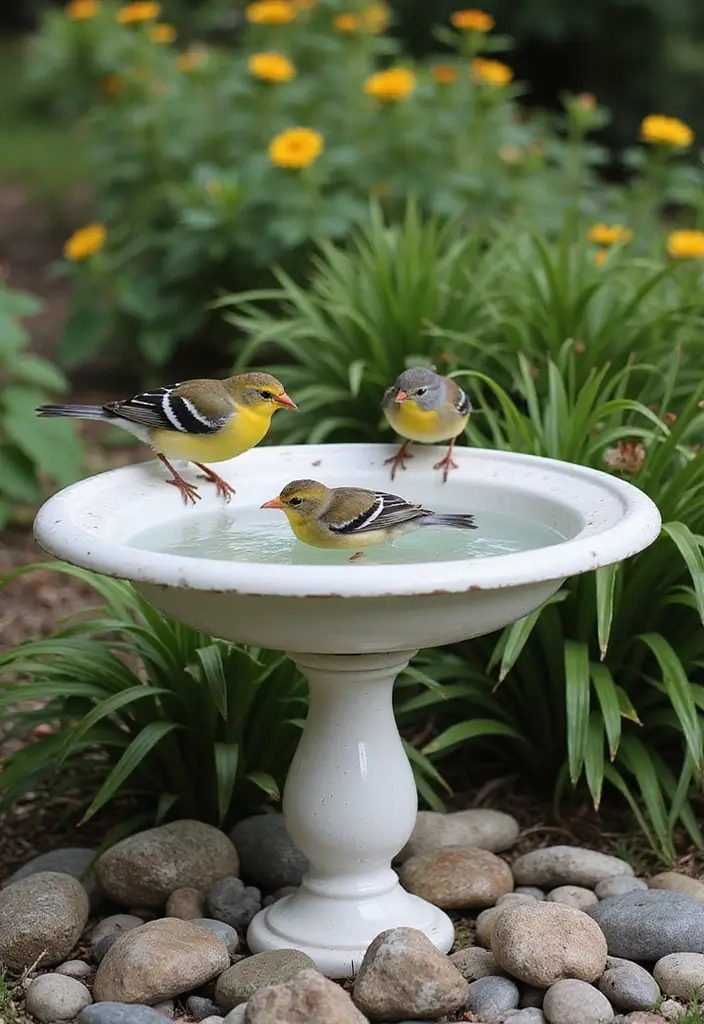 30 Sink Planter Ideas That Turn Vintage Finds into Decor - 24. Repurposed Sink Birdbath