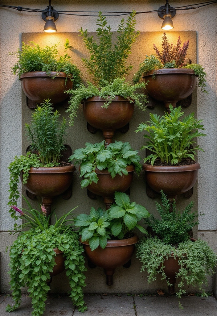30 Sink Planter Ideas That Turn Vintage Finds into Decor - 5. Vertical Sink Planter Wall