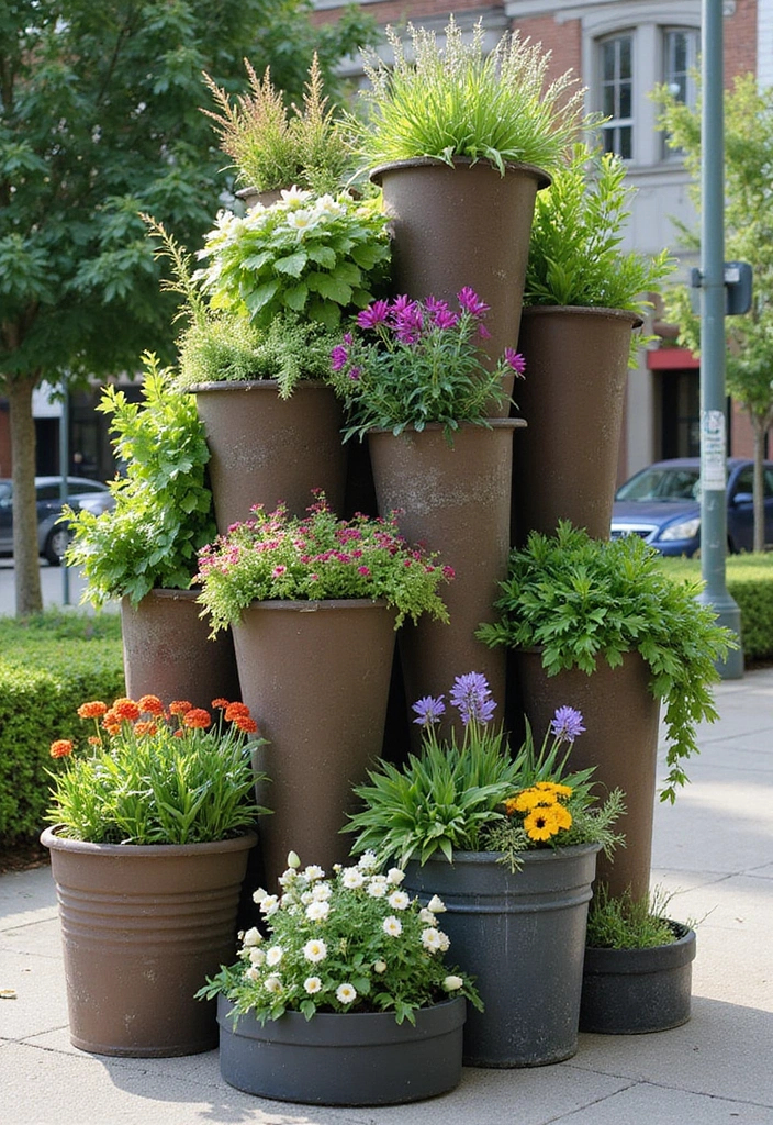 30 Stacking Planter Ideas to Save Space and Style Up - 17. Modular Stacking Planters