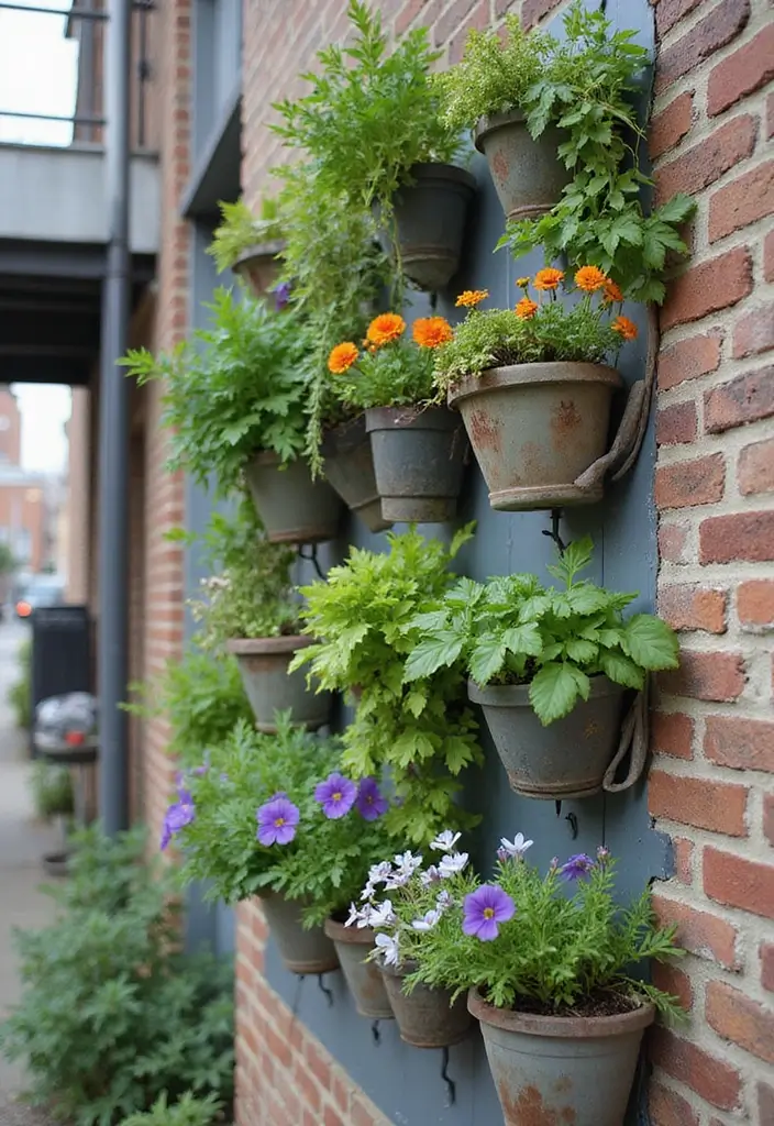 30 Stacking Planter Ideas to Save Space and Style Up - 2. Stacked Planter with Hooks
