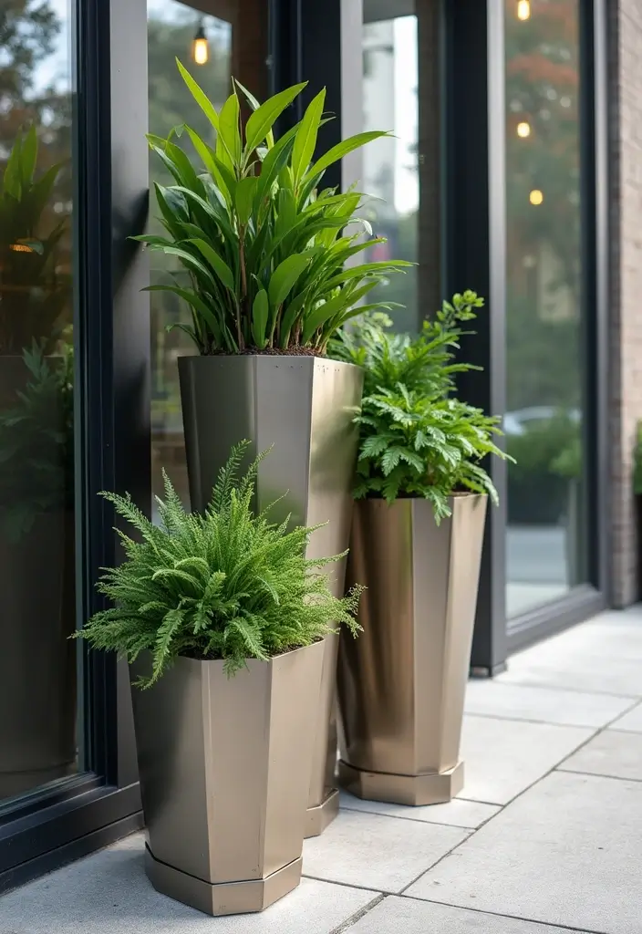 30 Stacking Planter Ideas to Save Space and Style Up - 7. Metal Stacked Planter Boxes