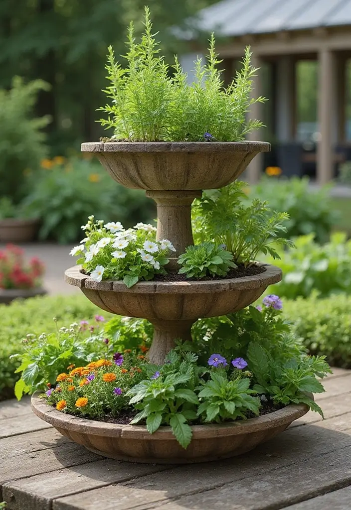 30 Three-Tiered Planter Ideas That Add Height and Beauty 1 30 Three-Tiered Planter Ideas That Add Height and Beauty - 1. Rustic Wooden Tiers