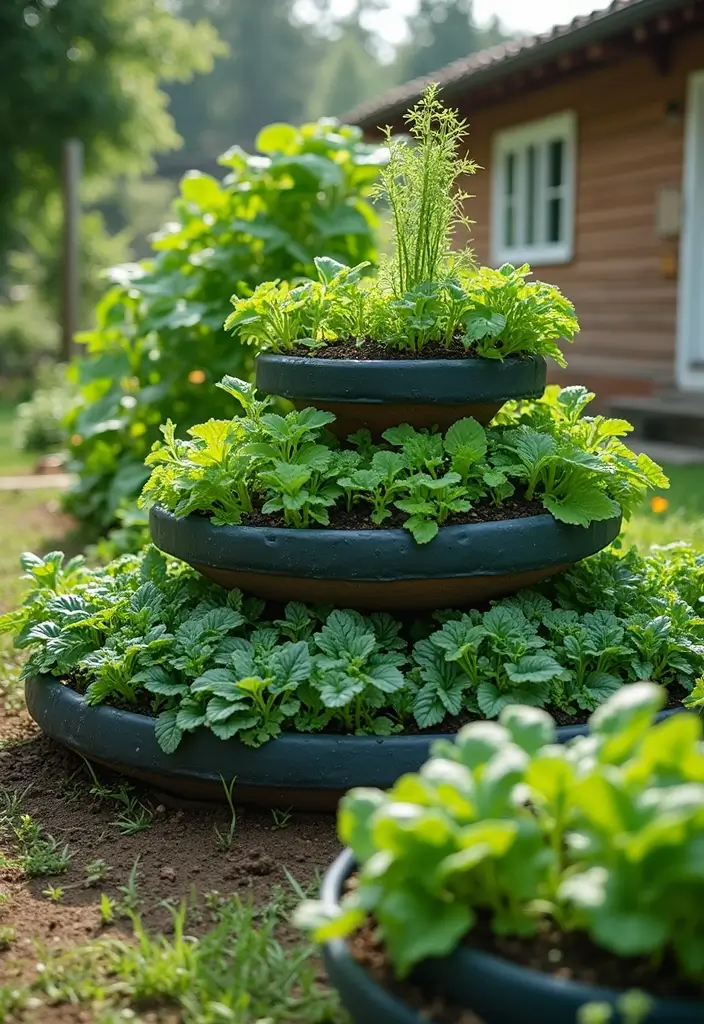 30 Three-Tiered Planter Ideas That Add Height and Beauty 62 30 Three-Tiered Planter Ideas That Add Height and Beauty - 10. Tiered Vegetable Garden