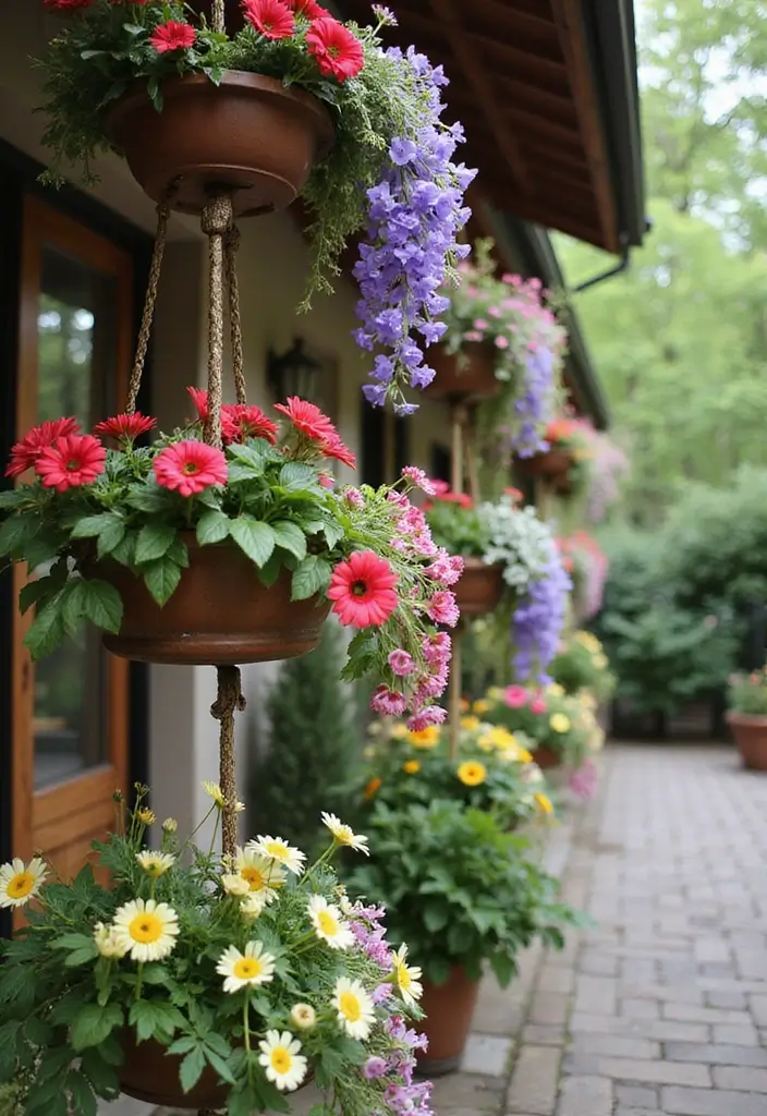 30 Three-Tiered Planter Ideas That Add Height and Beauty 94 30 Three-Tiered Planter Ideas That Add Height and Beauty - 16. Hanging Three-Tier Planters