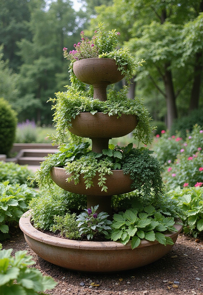 30 Three-Tiered Planter Ideas That Add Height and Beauty 165 30 Three-Tiered Planter Ideas That Add Height and Beauty - 27. Curvy Spiral Planters