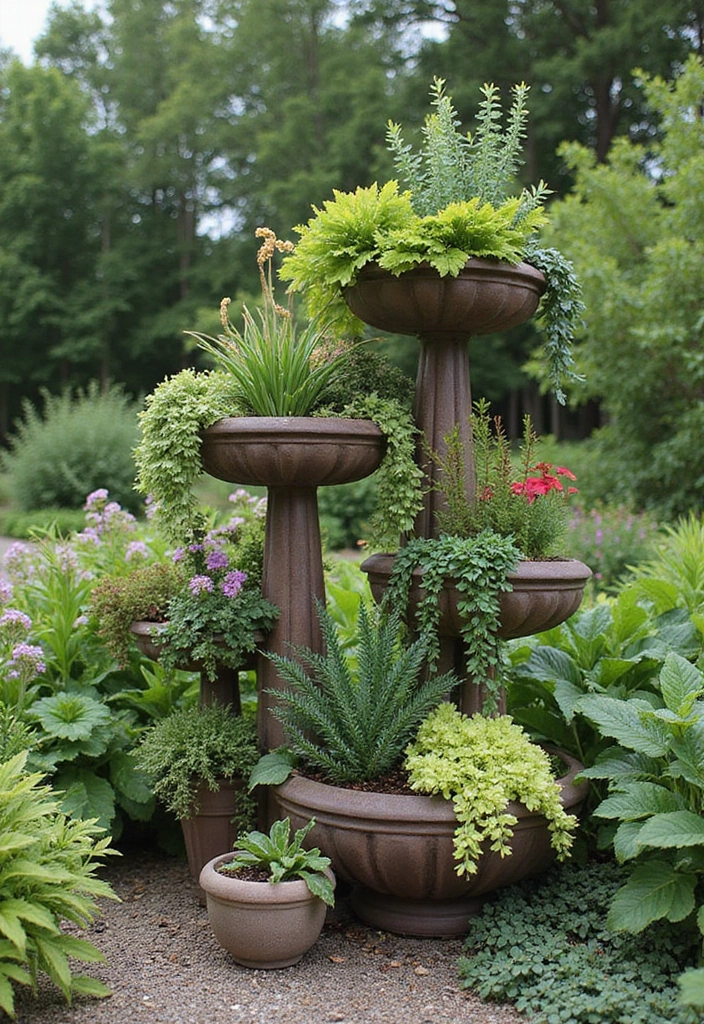 30 Three-Tiered Planter Ideas That Add Height and Beauty 179 30 Three-Tiered Planter Ideas That Add Height and Beauty - 29. Display Case Planters