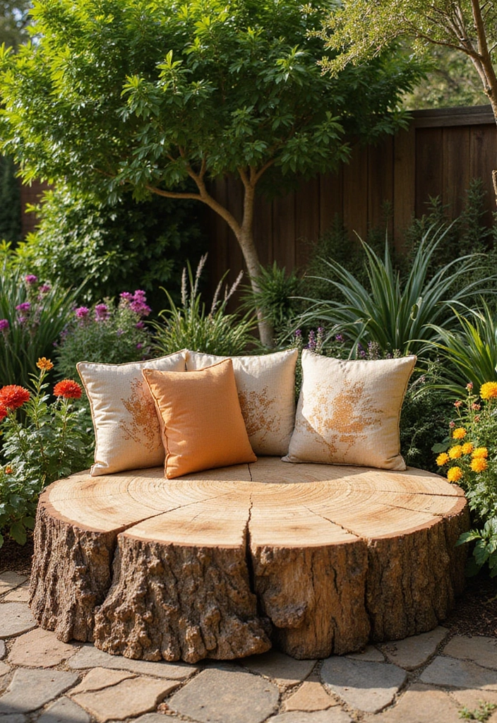 30 Tree Stump Planter Ideas That Turn Old Wood into Art - 10. Stump as a Seating Area