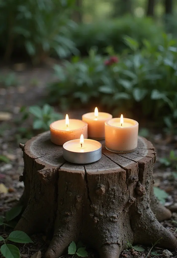 30 Tree Stump Planter Ideas That Turn Old Wood into Art - 15. Candle Holder Stump