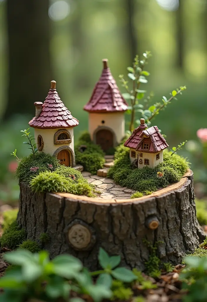 30 Tree Stump Planter Ideas That Turn Old Wood into Art - 4. Fairy Garden Delight